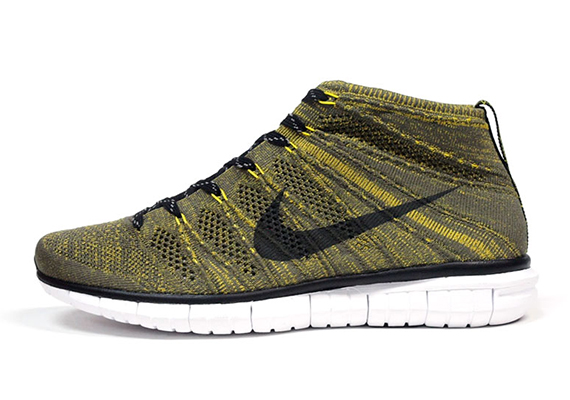 Nike Free Flyknit Chukka Tarp Green Black Yellow 5