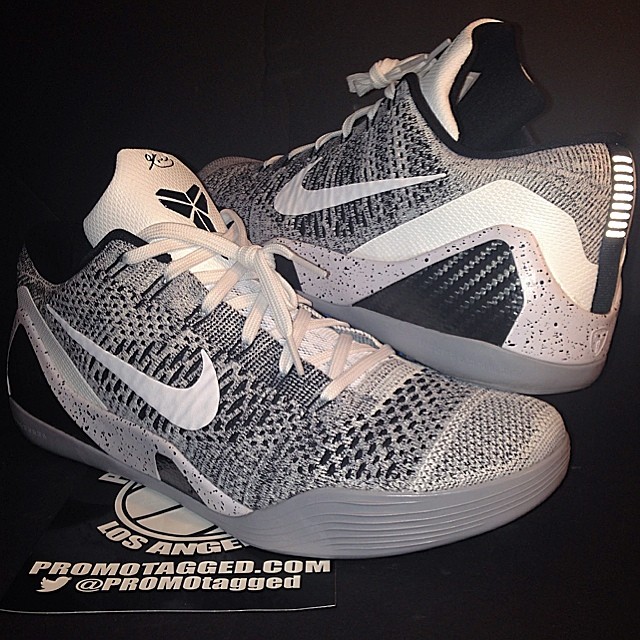 Nike Kobe 9 Elite Low White Black Wolf Grey 01