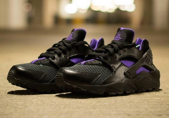 Nike Womens Air Huarache Black Purple 01