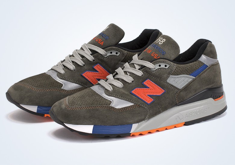 New Balance 998 – Dark Olive – Orange – Blue