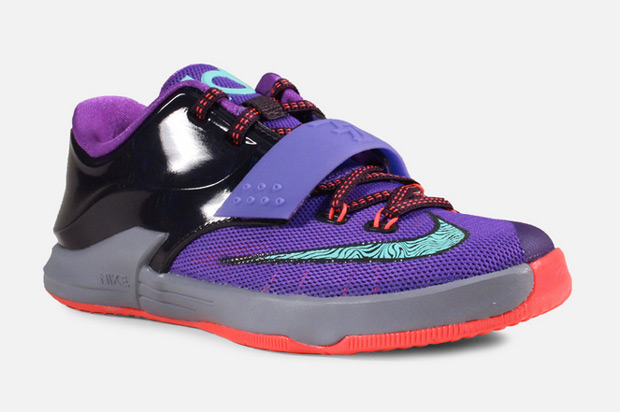 Nike Kd 7 Gs Purple Bleached Turquoise Hyper Grape Magnet Grey 03