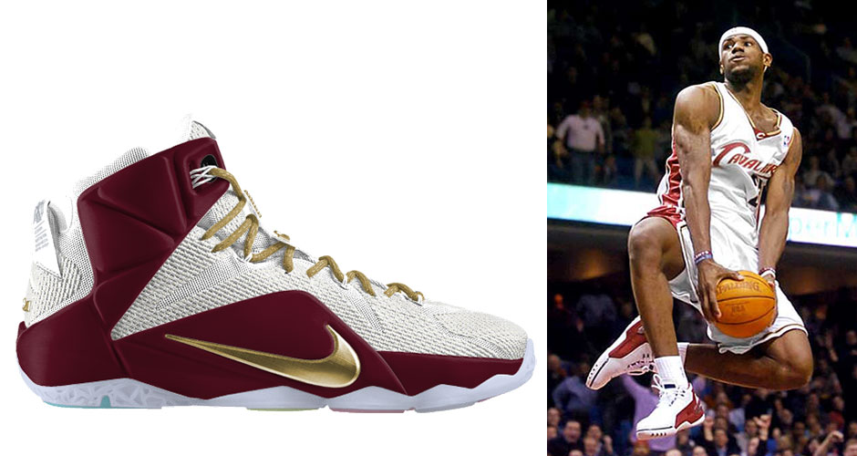 Nike Lebron 12 Id Wine And Gold