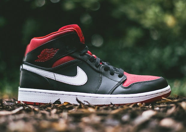 Air Jordan 1 Mid - Black - Gym Red - White
