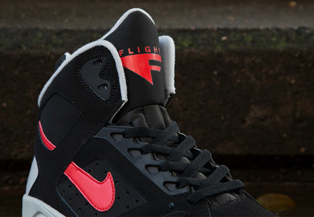 Nike Air Flight Lite Hi Black Crimson Grey 3