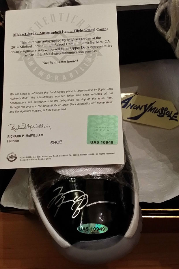 Rare Air Jordan 11 Dmp Sample Gold Eyelet Autograph 06