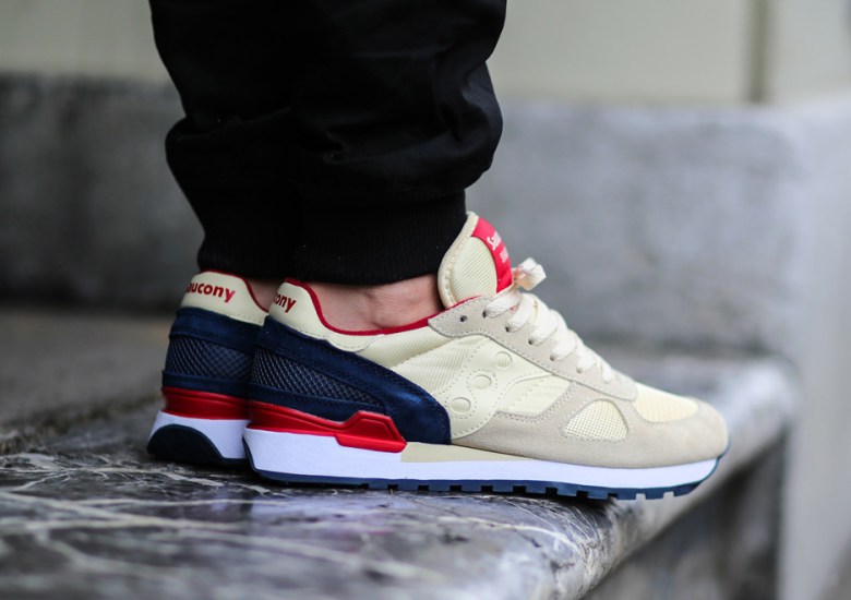 Saucony Shadow Original – Cream – Navy – Red