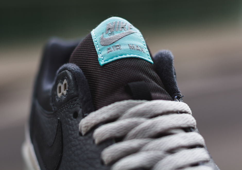 Nike Air Max 1 Leather Dark Ash Dark Grey Light Blue 4
