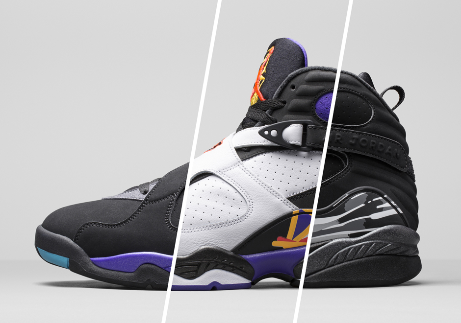 Air Jordan 8 Retro "Aqua", "Chrome" and "Three-peat"