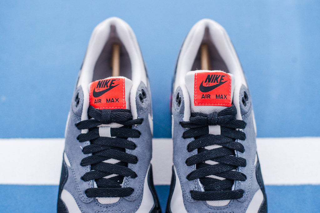 Nike Air Max 1 Leather Granite Black Hot Red 5