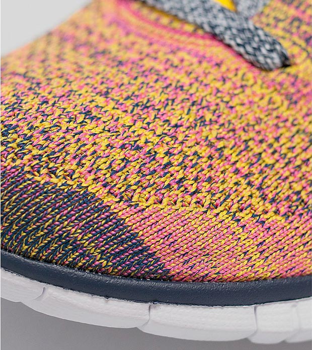 Nike Free Flyknit Chukka Pink Yellow Midnight Navy 05