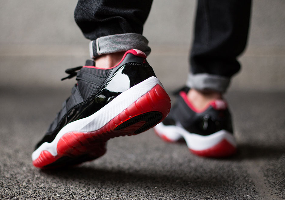 Air Jordan 11 Bred Low Detailed Photos 1