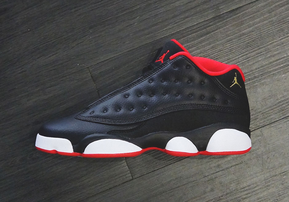 Air Jordan 13 Low Black Red Gold Gs 2