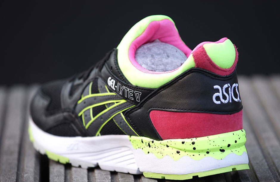 Asics Gel Lyte V Womens Black Neon Pink 2
