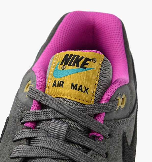 Nike Air Max 1 Ltr Dark Pewter Fuchsia Flash Green 5