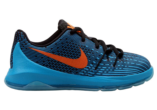 Nike Kd 8 Okc Preschool Basketball Shoe Blue Citrus 1