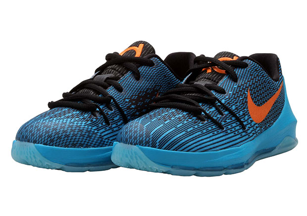 Nike Kd 8 Okc Preschool Basketball Shoe Blue Citrus 3