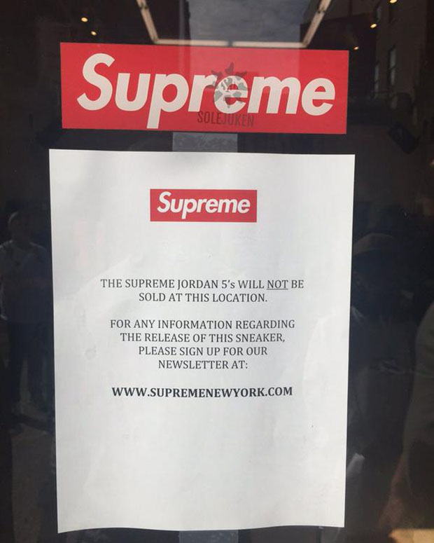 Supreme Jordan No Instore Release