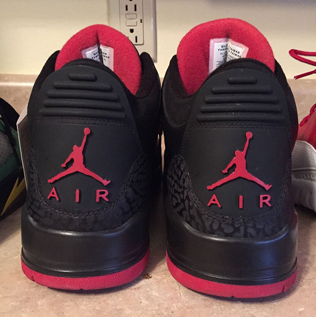 Air Jordan 3 Black Red Sample 2011 3