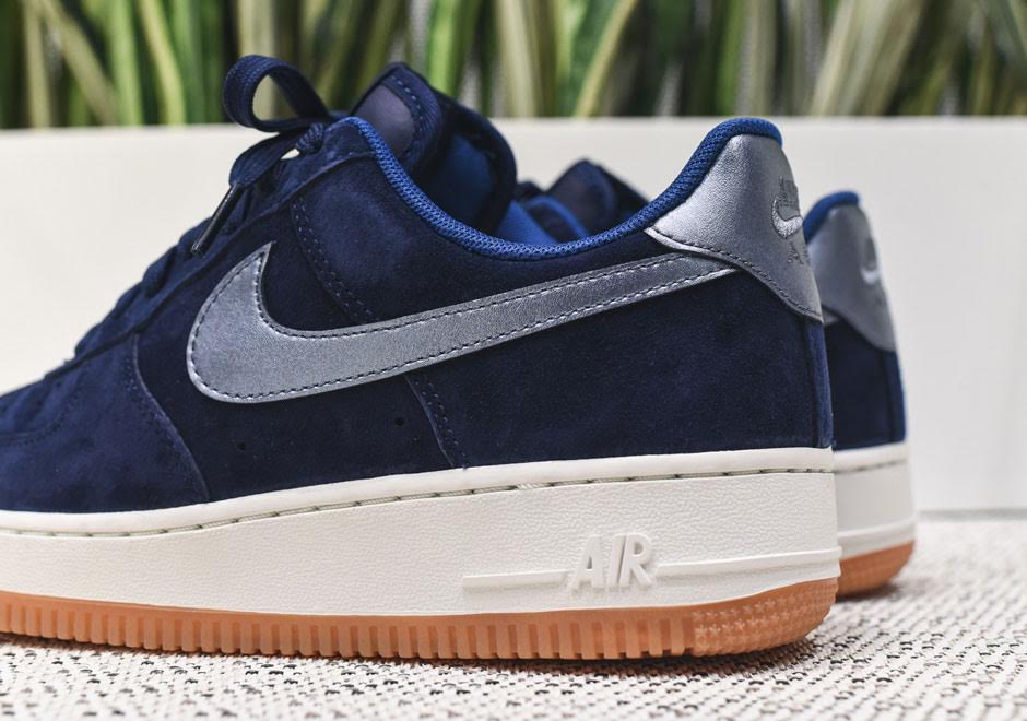 Nike Womens Air Force 1 Low Midnight Navy Court Blue Nk818595 400 01