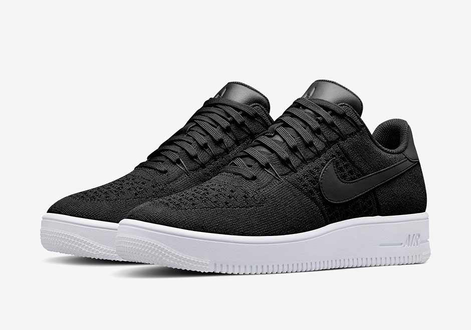 Nikelab Air Force 1 Low Flyknit Black 1