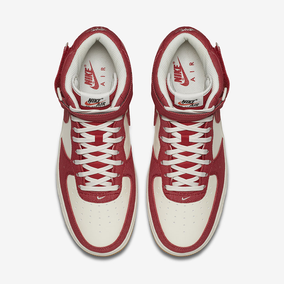 Red Denim Twill Hits The Nike Air Force 1 Mid