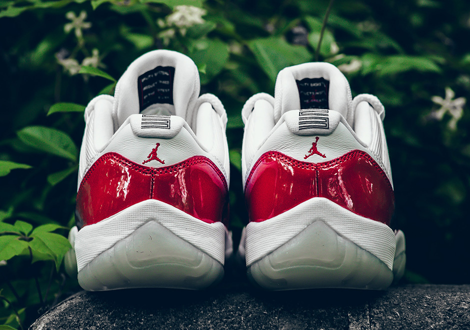 Air Jordan 11 Low White Varsity Red Detailed Look 02