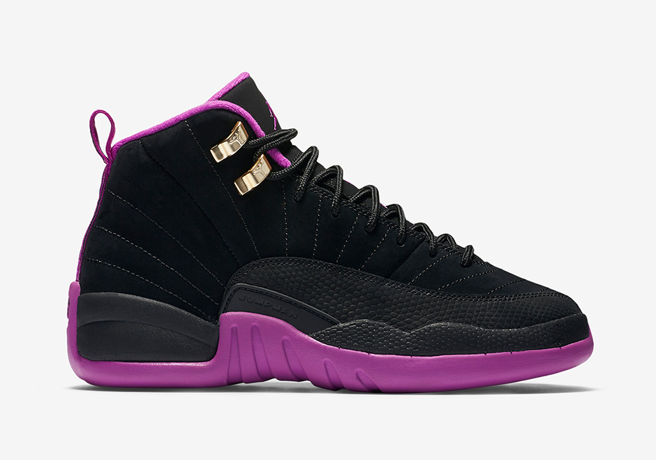 Air Jordan 12 Gg Black Gold Violet 1