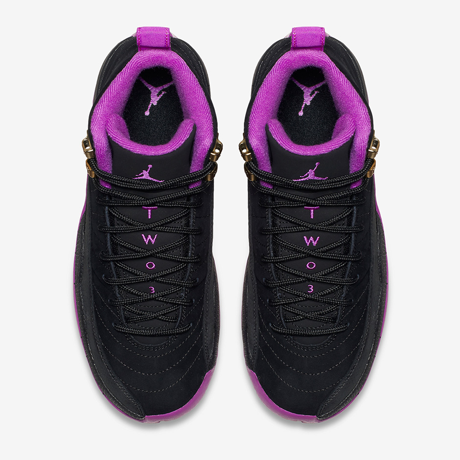 Air Jordan 12 Gg Black Gold Violet 3
