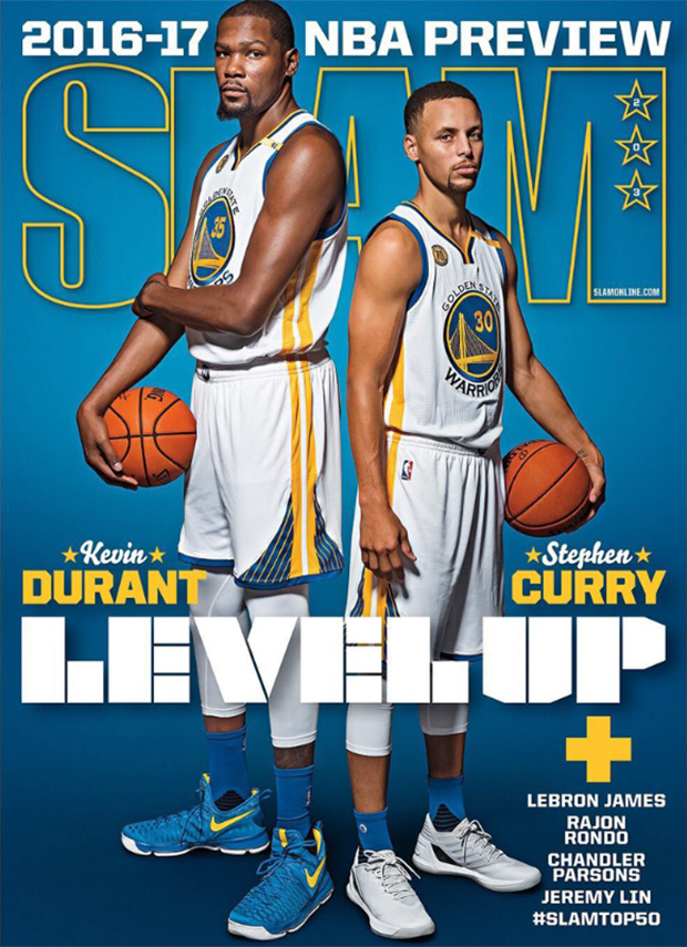 Steph And Kd Wear Signature Shoes On Slam Cover