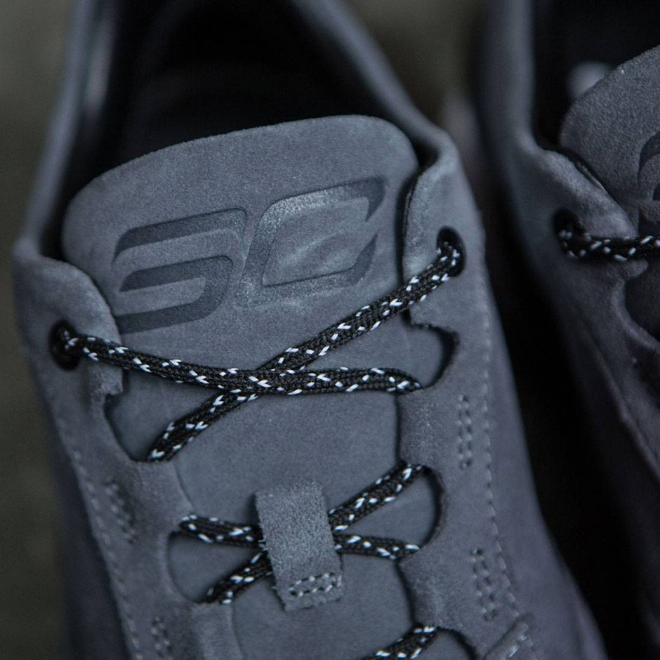 Under Armour Curry 1 Lux Suede Black Grey 7