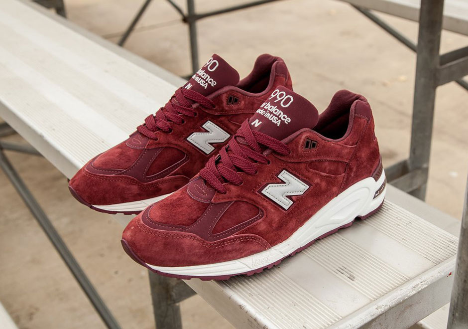 New Balance 990v2 Burgundy Silver 1