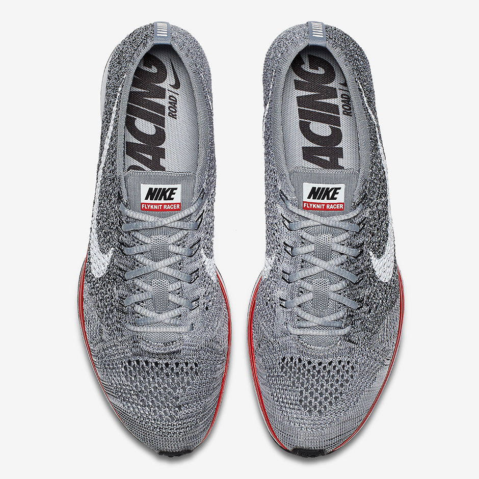 Flyknit Racer Grey Red 528826 013