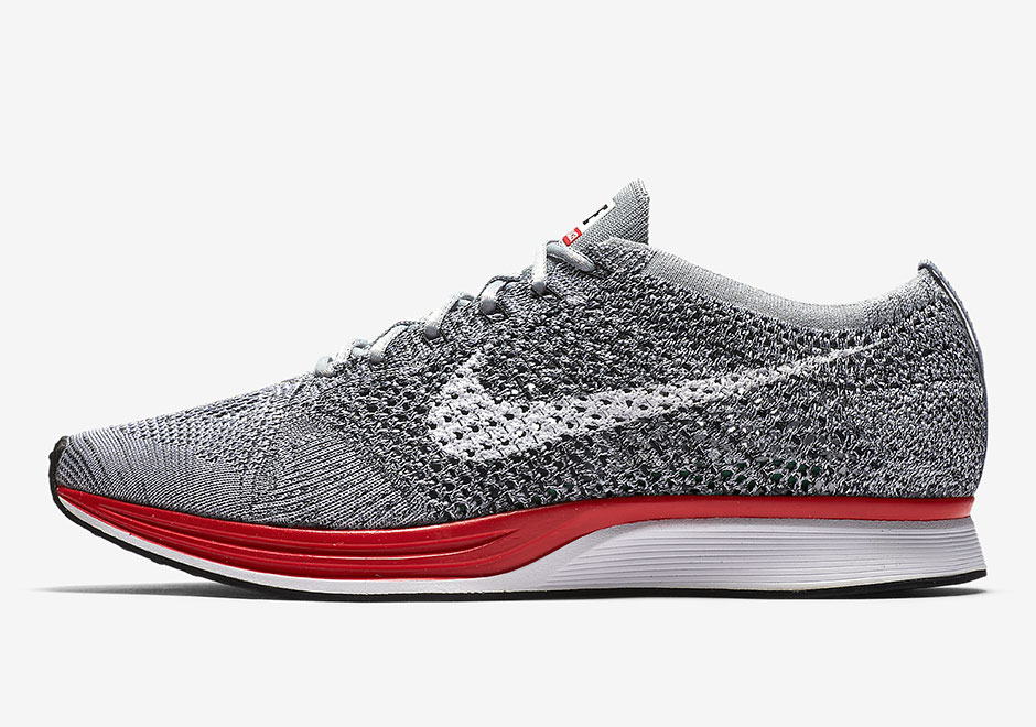 Nike Flyknit Racer Grey Red 528826 013