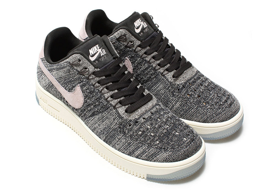 Nike Air Force 1 Low Pairs "Oreo" Flyknit With Silt Red