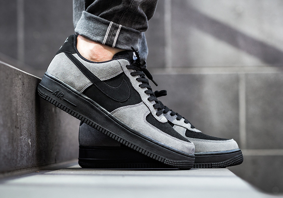 Nike Air Force 1 Low Dark Grey Black Suede 820266 020 1