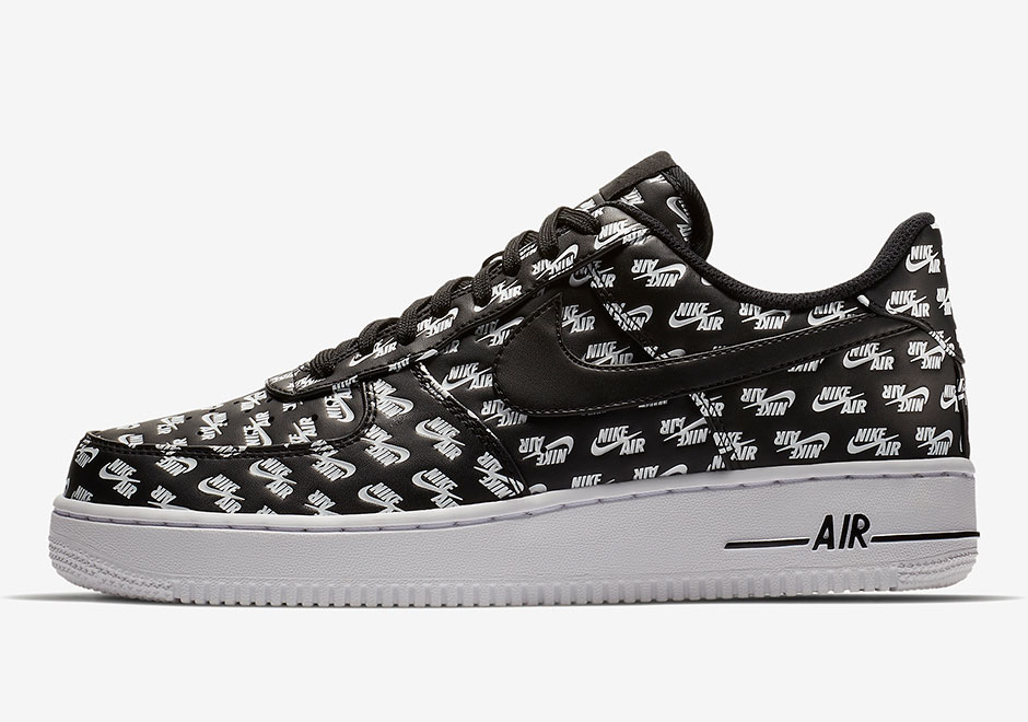 Nike Air Force 1 Low All Over Log Black Ah8462 001 1 1