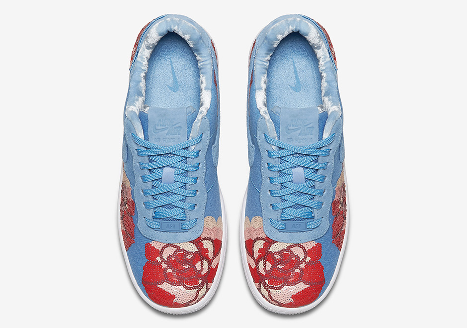 Nike Air Force 1 Low Denim Floral Sequin Pack 12