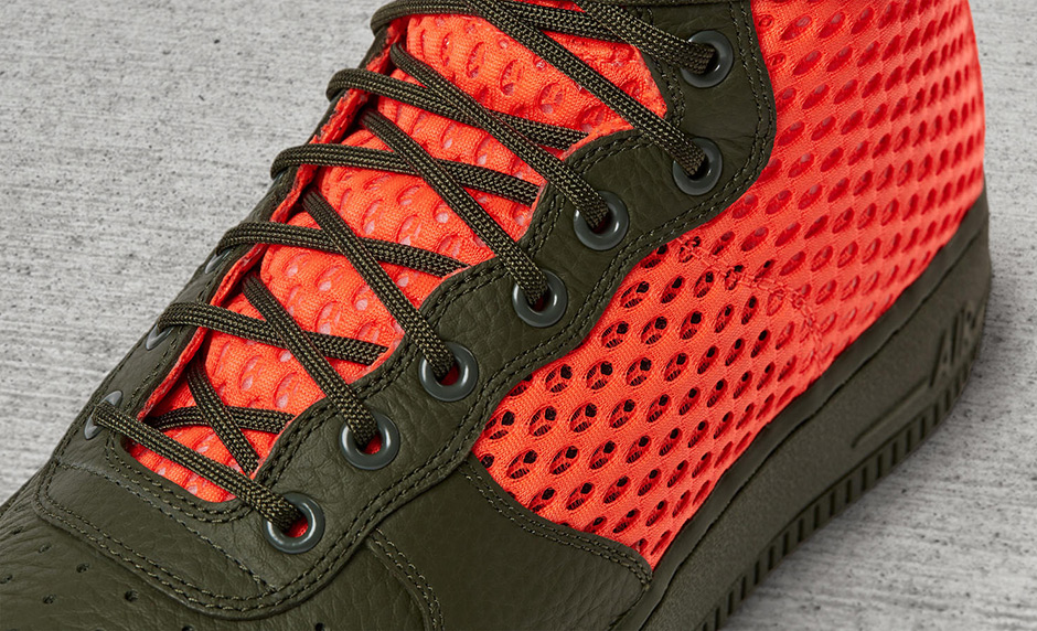 Nike Sf Air Force 1 Mid Mesh Olive Orange 03