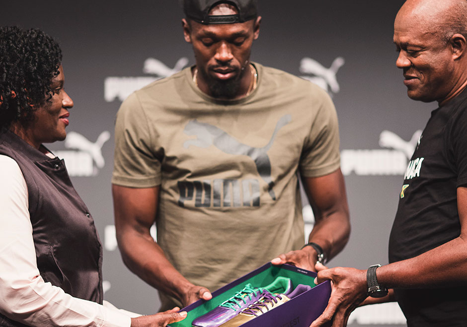 Usain Bolt Receives Special Puma Cleats From Parents For His Final Race