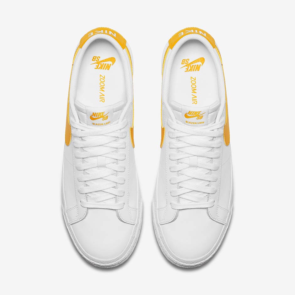 Nike Sb Blazer Low White Mineral Gold Leather 2