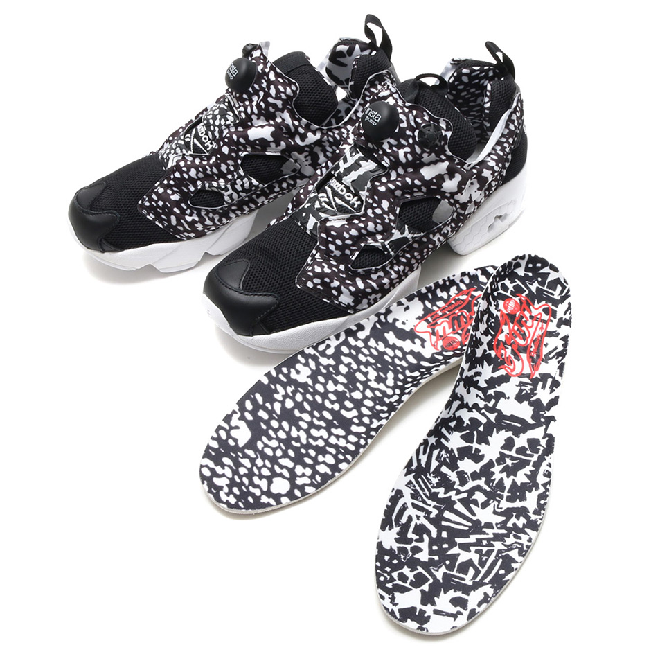 Reebok Instapump Fury Black White Primal Red Print 05