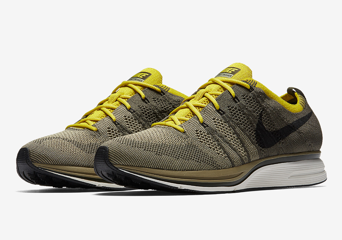 Nike Pairs Cargo Khaki And Bright Citron On The Flyknit Trainer