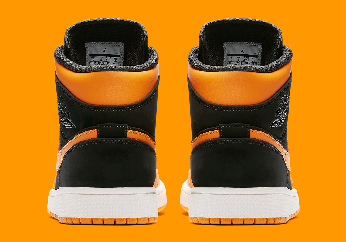 Air Jordan 1 Mid 554724 081 Black Orange Peel Sail 5