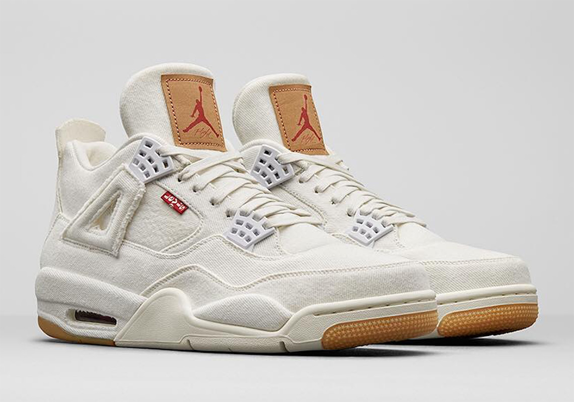 The Levi's x Air Jordan 4 Is Releasing In White And Black For Adults And Kids