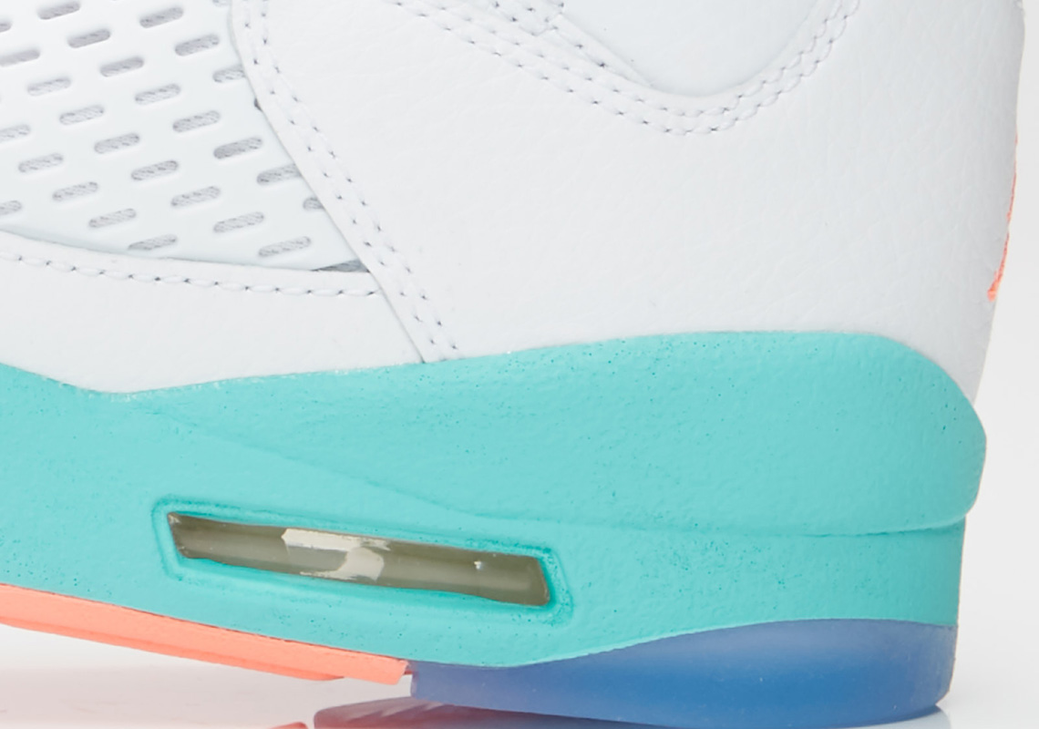 Air Jordan 5 White Crimson Pulse Light Aqua 440892 100 6