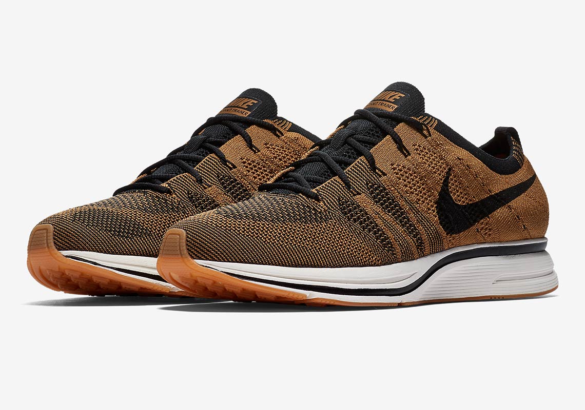 A "Golden Beige" Comes To The Nike Flyknit Trainer