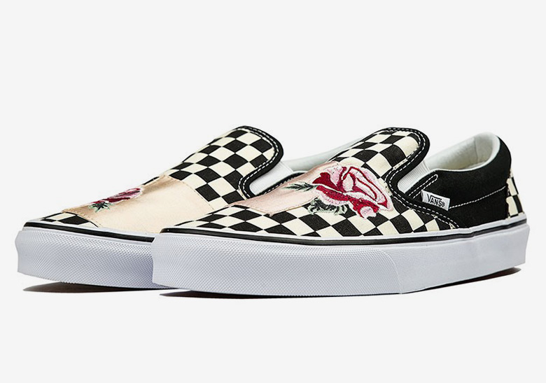 Vans Embroiders Roses Above The Classic Slip-On Checkerboard
