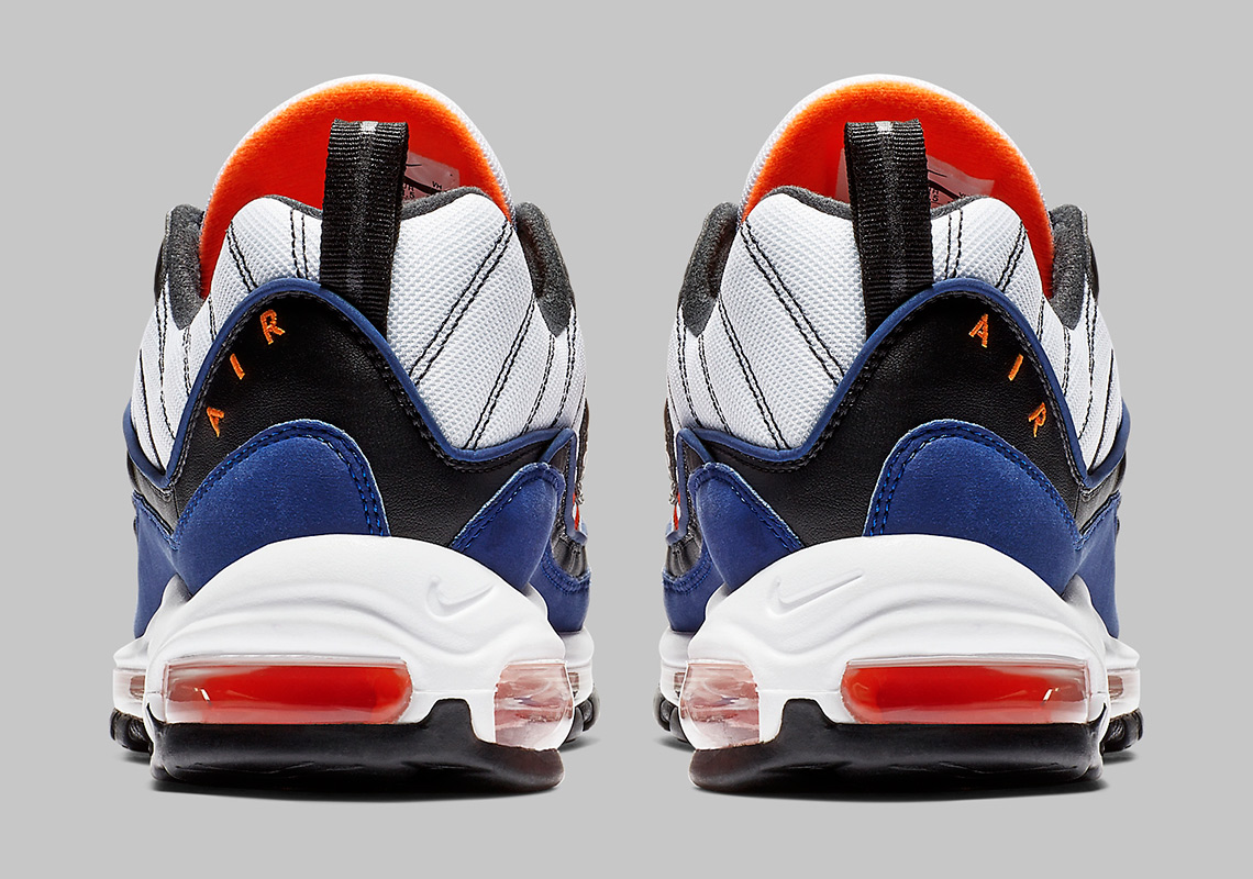 Nike Air Max 98 Cd1536 100 White Deep Royal Blue Total Orange Black 3