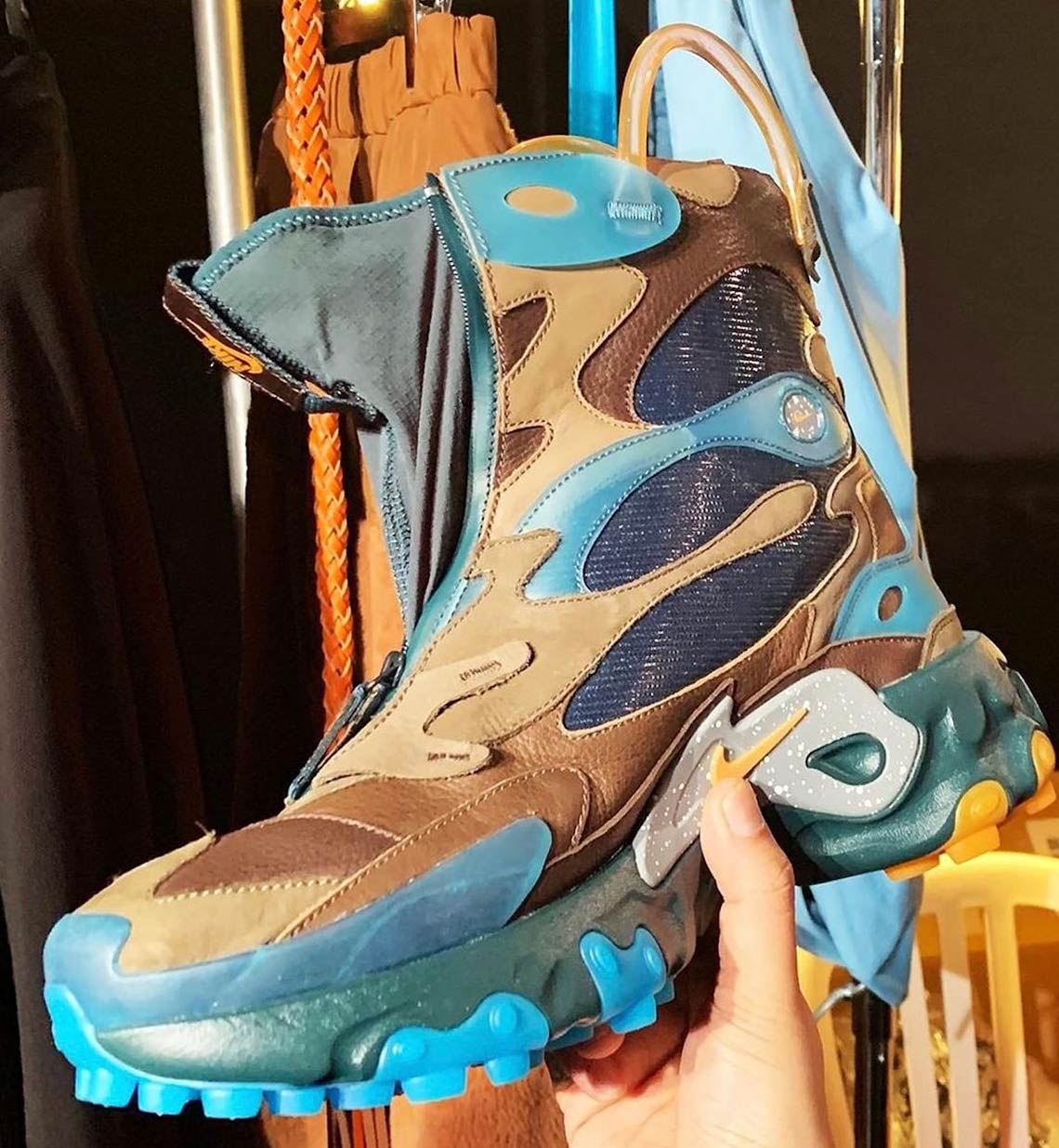 Undercover Nike React Sneakerboot Brown Blue
