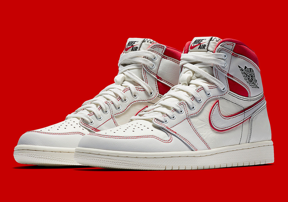 Air Jordan 1 Retro High Og 555088 160 Sail Phantom Red 2